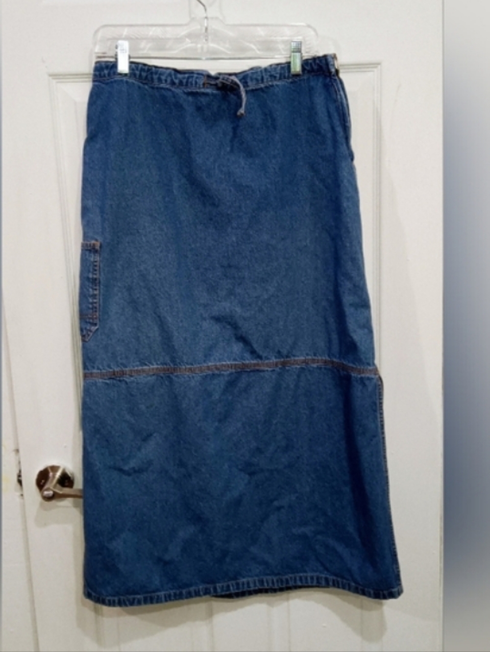 Agree Vintage Denim Midi Skirt - Blue
